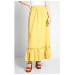NWT ModCloth Maxi Skirt in Mustard Yellow